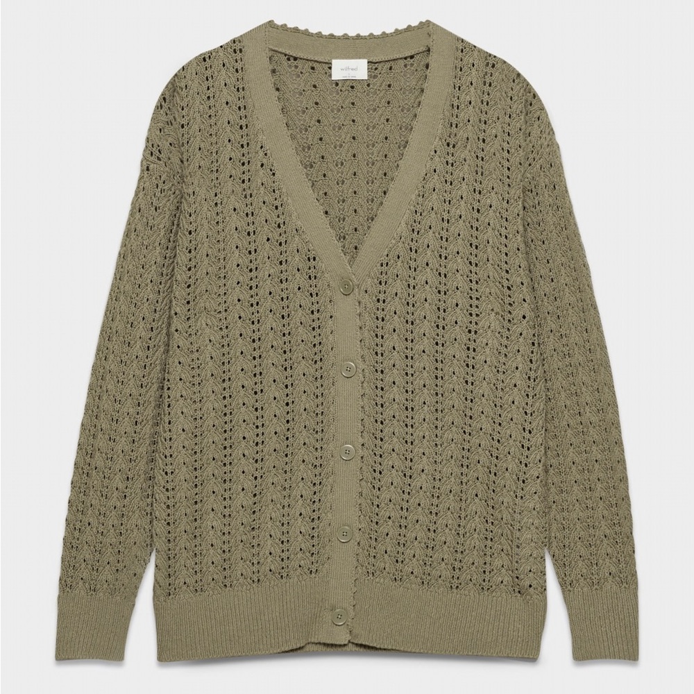 Aritzia Wilfred Olive Green Cardigan